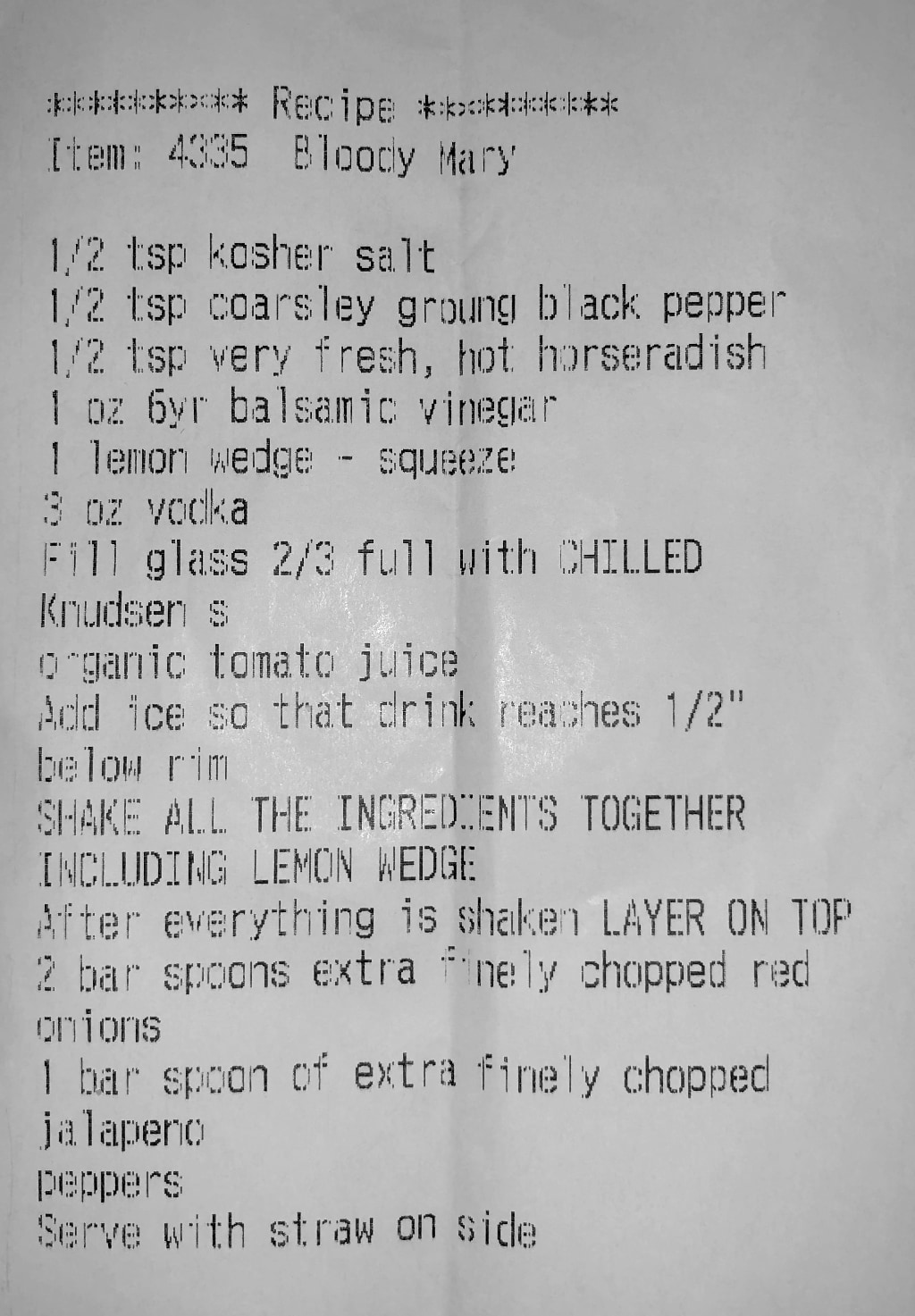 Noho Star Bloody Mary Bar Printout